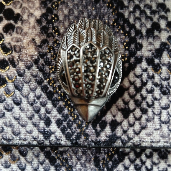 Kurt Geiger STUNNING Velvet Snakeskin Print Shoreditch with mirror and Dustbag - Picture 10 of 14